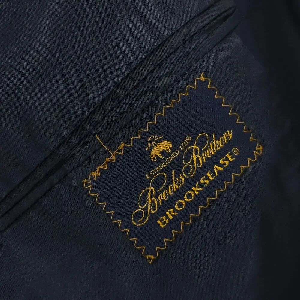 BROOKS BROTHERS Brooksease Blazer Navy‎ Sport Coat 44R USA Made Men's Vintage